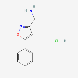 (5-Phenylisoxazol-3-yl)methanamine hydrochloride chemical structure (CAS 1187928-65-9)