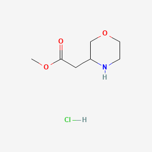 Methyl 2-(morpholin-3-yl)acetate hydrochloride chemical structure (CAS 1187929-21-0)