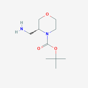 (R)-tert-Butyl 3-(aminomethyl)morpholine-4-carboxylate chemical structure (CAS 1187929-33-4)