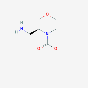 (S)-tert-Butyl 3-(aminomethyl)morpholine-4-carboxylate chemical structure (CAS 1187929-79-8)