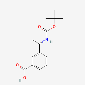 (S)-3-(1-((tert-Butoxycarbonyl)amino)ethyl)benzoic acid chemical structure (CAS 1187930-10-4)