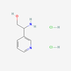 2-Amino-2-(pyridin-3-yl)ethanol dihydrochloride chemical structure (CAS 1187930-70-6)