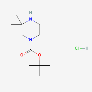 tert-Butyl 3,3-dimethylpiperazine-1-carboxylate hydrochloride chemical structure (CAS 1187931-03-8)