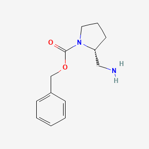 (R)-Benzyl 2-(aminomethyl)pyrrolidine-1-carboxylate chemical structure (CAS 1187931-23-2)