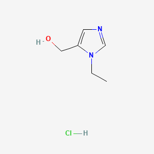 (1-Ethyl-1H-imidazol-5-yl)methanol hydrochloride chemical structure (CAS 1187931-61-8)
