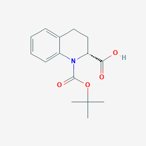 (R)-1-(tert-Butoxycarbonyl)-1,2,3,4-tetrahydroquinoline-2-carboxylic acid chemical structure (CAS 1187931-75-4)