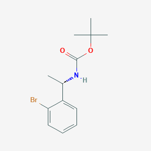 (S)-tert-Butyl (1-(2-bromophenyl)ethyl)carbamate chemical structure (CAS 1187932-11-1)