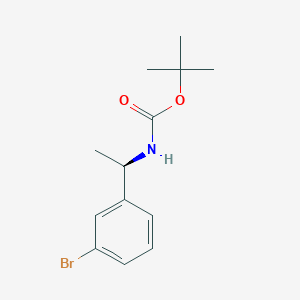 (R)-tert-Butyl (1-(3-bromophenyl)ethyl)carbamate chemical structure (CAS 1187932-25-7)