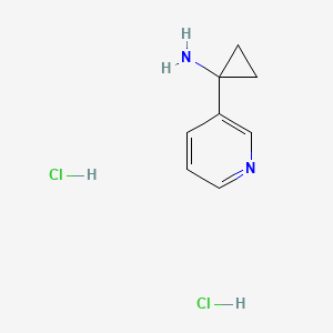1-(Pyridin-3-yl)cyclopropanamine dihydrochloride chemical structure (CAS 1187932-50-8)