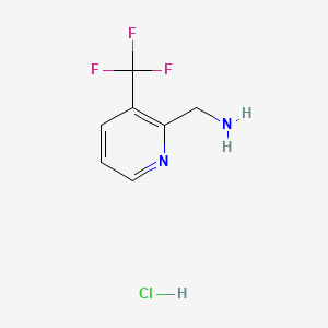 (3-(Trifluoromethyl)pyridin-2-yl)methanamine hydrochloride chemical structure (CAS 1187932-68-8)
