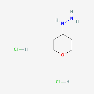 (Tetrahydro-2H-pyran-4-yl)hydrazine dihydrochloride chemical structure (CAS 1187974-47-5)