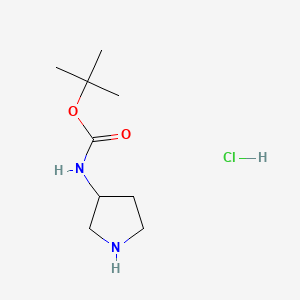 tert-Butyl pyrrolidin-3-ylcarbamate hydrochloride chemical structure (CAS 1188263-72-0)