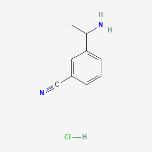 3-(1-Aminoethyl)benzonitrile hydrochloride chemical structure (CAS 1188264-05-2)