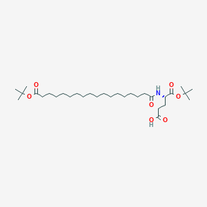 (S)-5-(tert-Butoxy)-4-(18-(tert-butoxy)-18-oxooctadecanamido)-5-oxopentanoic acid chemical structure (CAS 1188328-39-3)