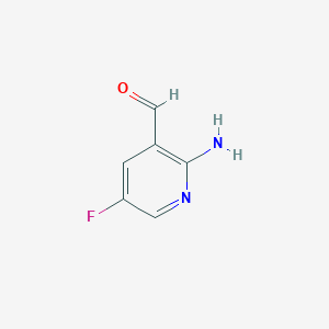 2-Amino-5-fluoropyridine-3-carbaldehyde chemical structure (CAS 1188433-88-6)