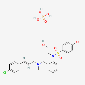 (E)-N-(2-(((3-(4-Chlorophenyl)allyl)(methyl)amino)methyl)phenyl)-N-(2-hydroxyethyl)-4-methoxybenzenesulfonamide phosphate chemical structure (CAS 1188890-41-6)