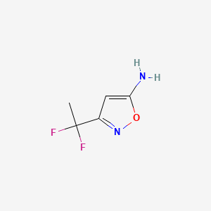 3-(1,1-Difluoroethyl)-1,2-oxazol-5-amine chemical structure (CAS 1188909-17-2)