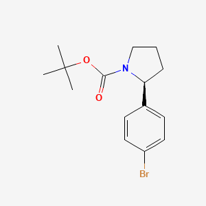 (S)-tert-butyl 2-(4-bromophenyl)pyrrolidine-1-carboxylate chemical structure (CAS 1189152-81-5)
