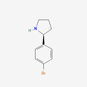 (S)-2-(4-Bromophenyl)pyrrolidine chemical structure (CAS 1189152-82-6)