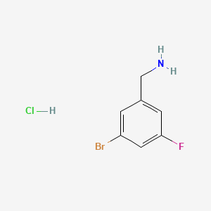 (3-Bromo-5-fluorophenyl)methanamine hydrochloride chemical structure (CAS 1189924-80-8)