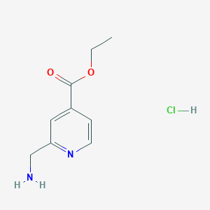 Ethyl 2-(aminomethyl)isonicotinate hydrochloride chemical structure (CAS 1189983-26-3)
