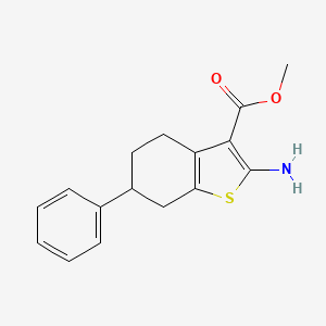 Methyl 2-amino-6-phenyl-4,5,6,7-tetrahydrobenzo[b]thiophene-3-carboxylate chemical structure (CAS 119004-72-7)