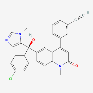 (R)-6-((4-Chlorophenyl)(hydroxy)(1-methyl-1H-imidazol-5-yl)methyl)-4-(3-ethynylphenyl)-1-methylquinolin-2(1H)-one chemical structure (CAS 1190094-64-4)