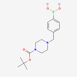 (4-((4-(tert-Butoxycarbonyl)piperazin-1-yl)methyl)phenyl)boronic acid chemical structure (CAS 1190095-10-3)
