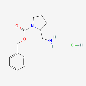 Benzyl 2-(aminomethyl)pyrrolidine-1-carboxylate hydrochloride chemical structure (CAS 119020-00-7)