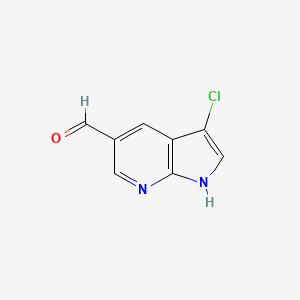 3-Chloro-1H-pyrrolo[2,3-b]pyridine-5-carbaldehyde chemical structure (CAS 1190309-77-3)