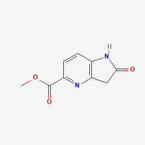 Methyl 2-oxo-2,3-dihydro-1H-pyrrolo[3,2-b]pyridine-5-carboxylate chemical structure (CAS 1190311-14-8)