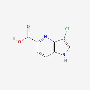 3-Chloro-1H-pyrrolo[3,2-b]pyridine-5-carboxylic acid chemical structure (CAS 1190312-13-0)