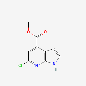 Methyl 6-chloro-1H-pyrrolo[2,3-b]pyridine-4-carboxylate chemical structure (CAS 1190312-37-8)