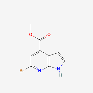 Methyl 6-bromo-1H-pyrrolo[2,3-b]pyridine-4-carboxylate chemical structure (CAS 1190315-53-7)