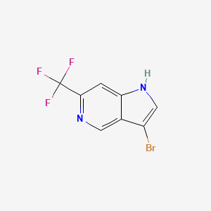 3-Bromo-6-(trifluoromethyl)-1H-pyrrolo[3,2-c]pyridine chemical structure (CAS 1190315-61-7)