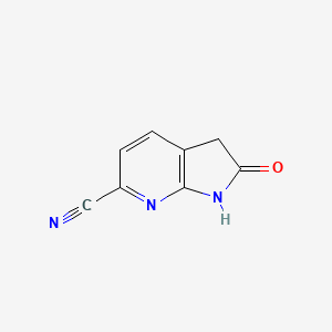 2-oxo-2,3-Dihydro-1H-pyrrolo[2,3-b]pyridine-6-carbonitrile chemical structure (CAS 1190317-09-9)