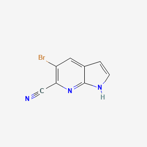 5-Bromo-1H-pyrrolo[2,3-b]pyridine-6-carbonitrile chemical structure (CAS 1190317-45-3)