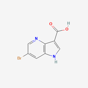 6-Bromo-1H-pyrrolo[3,2-b]pyridine-3-carboxylic acid chemical structure (CAS 1190319-56-2)