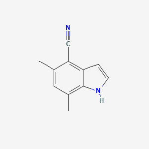 5,7-Dimethyl-1H-indole-4-carbonitrile chemical structure (CAS 1190319-95-9)