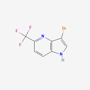 3-Bromo-5-(trifluoromethyl)-1H-pyrrolo[3,2-b]pyridine chemical structure (CAS 1190320-16-1)