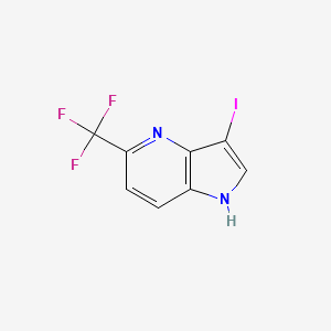 3-Iodo-5-(trifluoromethyl)-1H-pyrrolo[3,2-b]pyridine chemical structure (CAS 1190320-21-8)