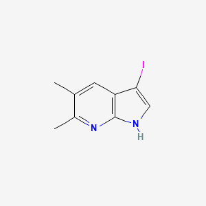 3-Iodo-5,6-dimethyl-1H-pyrrolo[2,3-b]pyridine chemical structure (CAS 1190321-33-5)