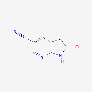2-Oxo-2,3-dihydro-1H-pyrrolo[2,3-b]pyridine-5-carbonitrile chemical structure (CAS 1190321-76-6)