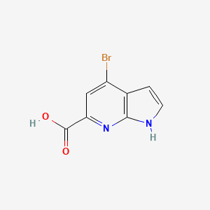 4-Bromo-1H-pyrrolo[2,3-b]pyridine-6-carboxylic acid chemical structure (CAS 1190321-81-3)