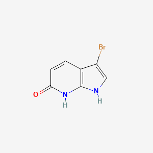 3-Bromo-1H-pyrrolo[2,3-b]pyridin-6-ol chemical structure (CAS 1190322-14-5)