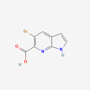 5-Bromo-1H-pyrrolo[2,3-b]pyridine-6-carboxylic acid chemical structure (CAS 1190322-26-9)