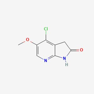4-Chloro-5-methoxy-1,3-dihydro-2H-pyrrolo[2,3-b]pyridin-2-one chemical structure (CAS 1190322-44-1)