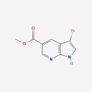 Methyl 3-bromo-1H-pyrrolo[2,3-b]pyridine-5-carboxylate chemical structure (CAS 1190322-65-6)