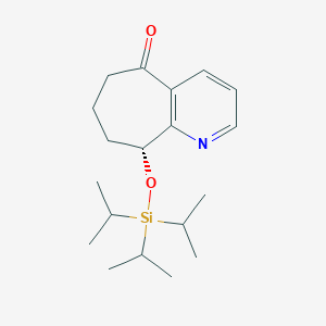 (R)-9-((Triisopropylsilyl)oxy)-6,7,8,9-tetrahydro-5H-cyclohepta[b]pyridin-5-one chemical structure (CAS 1190363-45-1)