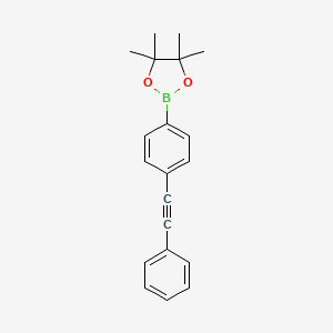 4,4,5,5-Tetramethyl-2-(4-phenylethynyl-phenyl)-[1,3,2]dioxaborolane chemical structure (CAS 1190376-20-5)